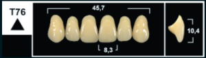 Стоматорг - Зубы Yeti D2 T76 фронтальный верх (Tribos) 6 шт.