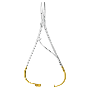 Стоматорг - Иглодержатель микрохирургический на защелке с твердосплавными вставками и золотыми ручками, 14 см Asa Lady