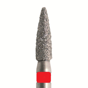Стоматорг - Бор алмазный 861 012 FG, красный, 5 шт. Форма: цилиндр с заостренным концом