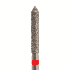 Стоматорг - Бор алмазный 886 016 FG, красный, 5 шт. Форма: цилиндр с заостренным концом
