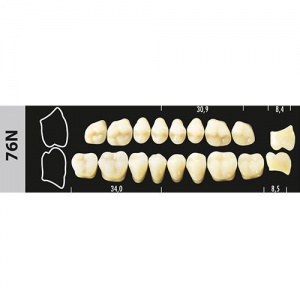 Стоматорг - Зубы Major A4 76N жевательный низ, 8 шт (Super Lux).
