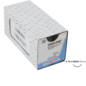 Стоматорг - Шовный материал Пролен 5/0 (М1)  игла обратно-режущая 16 мм, синий, 45 см, 3/8 окружность  24 шт/упак
