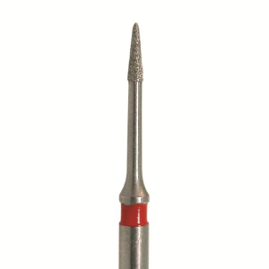 Стоматорг - Бор алмазный 890L 008 FG, красный, 5 шт. Форма: конус с заостренным концом