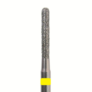 Стоматорг - Бор алмазный 881 014 FG, желтый, 5 шт. Форма: цилиндр с закругленным концом