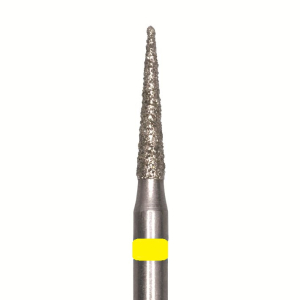 Стоматорг - Бор алмазный SL858EF.FG.014, желтый, 25 шт. Форма: конус с заостренным концом