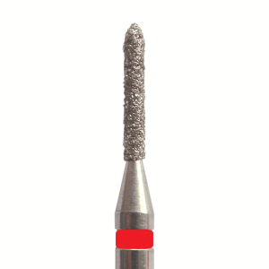 Стоматорг - Бор алмазный 868 012 FG, красный, 5 шт. Форма: цилиндр с усеченным концом