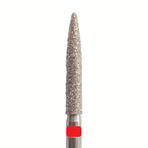 Стоматорг - Бор алмазный Z863 012 FG, красный, 5 шт. Форма: цилиндр с плоским концом