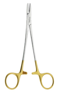 Стоматорг - Иглодержатель микрохирургический на защелке с твердосплавными вставками и золотыми ручками, 16 см Asa Lady