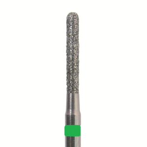 Стоматорг - Бор алмазный 881 014 FG, зеленый, 5 шт. Форма: цилиндр с закругленным концом