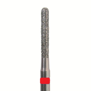 Стоматорг - Бор алмазный 881 014 FG, красный, 5 шт. Форма: цилиндр с закругленным концом