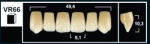 Стоматорг - Зубы Yeti A3 VR66 фронтальная группа, верхние (Tribos) 6 шт.
