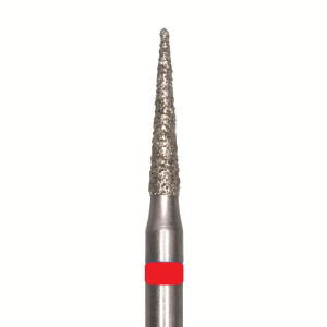 Стоматорг - Бор алмазный 858 012 FG, красный, 5 шт. Форма: конус с заостренным концом