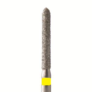 Стоматорг - Бор алмазный 869 012 FG, желтый, 5 шт. Форма: цилиндр с усеченным концом