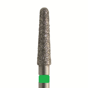 Стоматорг - Бор алмазный 850 018 FG, зеленый, 5 шт. Форма: конус с закругленным концом