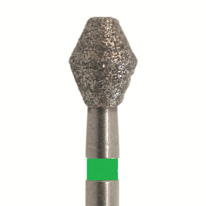 Стоматорг - Бор алмазный 811L 037 FG, зеленый, 2 шт. Форма: ромб с плоским концом