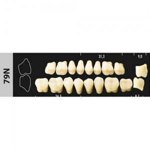 Стоматорг - Зубы Major A4 79N жевательный низ, 8 шт (Super Lux).