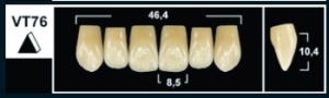 Стоматорг - Зубы Yeti D3 VT76 фронтальная группа, верхние (Tribos) 6 шт. 