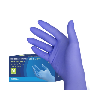 Перчатки нитриловые Pulin нестерильные, S (6-7) фиолетово- голубые, 50 пар, плотность – 3 г