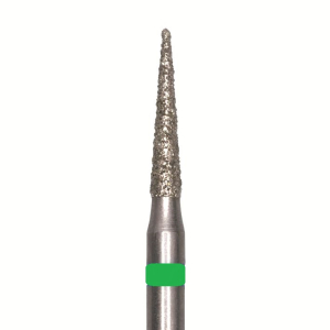 Стоматорг - Бор алмазный 858 012 FG, зеленый, 5 шт. Форма: конус с заостренным концом