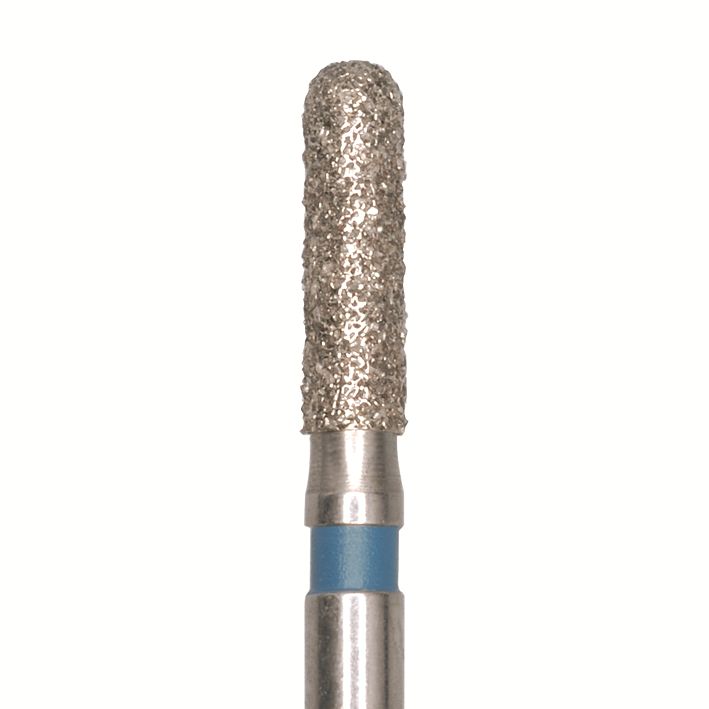 Стоматорг - Бор алмазный 838L 014 FG, синий, 5 шт. Форма: цилиндр с закругленным концом