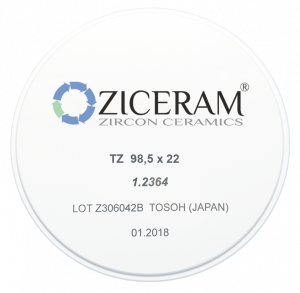 Стоматорг - Заготовки диоксида циркония ZICERAM TZ 98,5 х22, белого цвета.