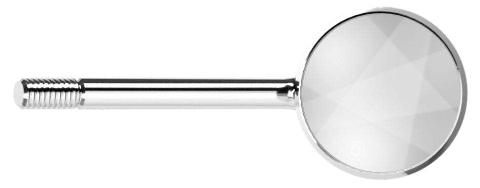 Prodont-Holliger SAS Зеркало без ручки, не увеличивающее, алюминий, диаметр 22 мм ( №4 ), 12 штук.