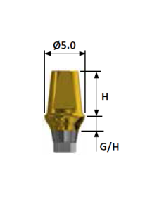 Стоматорг - Абатмент цементируемый, диаметр 5.0 мм, высота десны 1 мм, высота 5,5 мм, с шестигранником, Regular