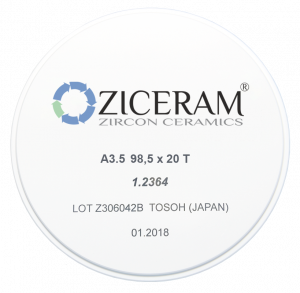 Стоматорг - Заготовки диоксида циркония ZICERAM с оттенком А3.5 98,5 x20T, транслюцентные.