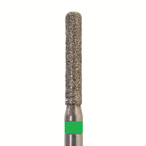 Стоматорг - Бор алмазный 842 018 FG, зеленый, 5 шт. Форма: цилиндр с закругленным концом
