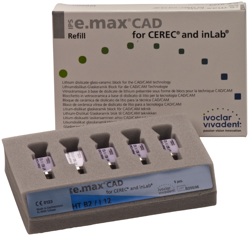 Стоматорг - Блоки IPS e.max CAD CEREC/inLab HT B2 I12 5 шт.   