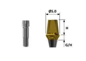 Стоматорг - Абатмент цементируемый, диаметр 5.0 мм, высота десны 2 мм, высота 5,5 мм, без шестигранника , Стандарт