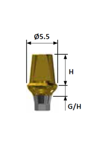 Стоматорг - Абатмент цементируемый, диаметр 5.5 мм, высота десны 2 мм, высота 5,5 мм, с шестигранником, Mini