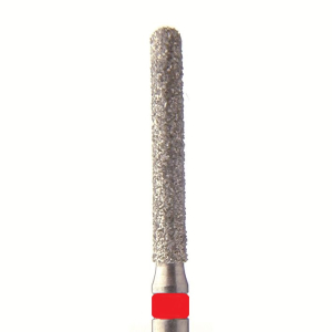 Стоматорг - Бор алмазный 882 014 FG, красный, 5 шт. Форма: цилиндр с закругленным концом