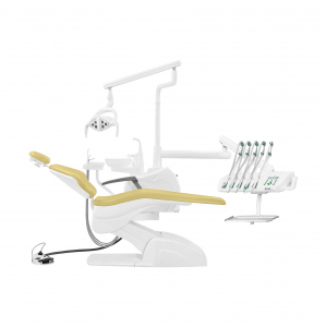 Установка стоматологическая QL2028 (Pragmatic) с микромотором, верхней подачей, мягкой обивкой (цвет М01 бежевый_ и 2-мя стульями - Fengdan