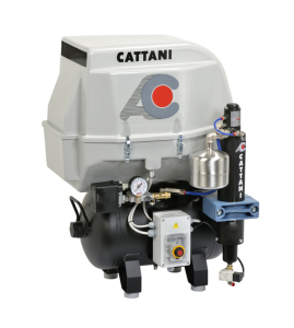Компрессор Cattani на 1 установку, 1 цилиндр, без осушителя (в пластиковом кожухе), ресивер 30 л - Cattani