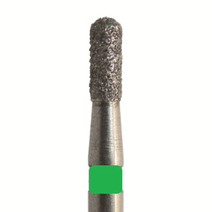 Стоматорг - Бор алмазный 838 010 FG, зеленый , 5 шт. Форма: цилиндр с закругленным концом