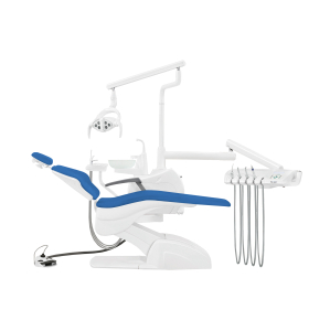 Установка стоматологическая QL2028 (Pragmatic) с нижней подачей со скайлером с мягкой обивкой цвет M03 синий КОМПЛЕКТ 2 СТУЛА  - Fengdan