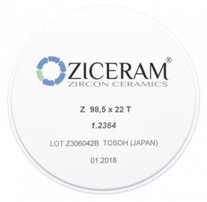 Стоматорг - Заготовки диоксида циркония ZICERAM Z 98,5 х22Т, транслюцентные.