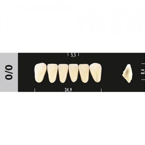 Стоматорг - Зубы Major D2 0/0 фронтальный низ, 6 шт (Super Lux)