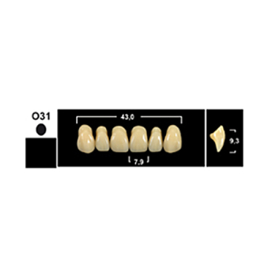Стоматорг - Зубы Yeti A2 O31 фронтальный верх (Tribos) 6 шт.