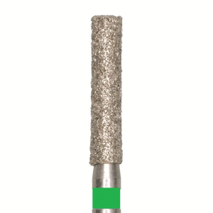 Стоматорг - Бор алмазный 837LG 065 HP, зеленый, 2 шт. Форма: цилиндр с плоским концом