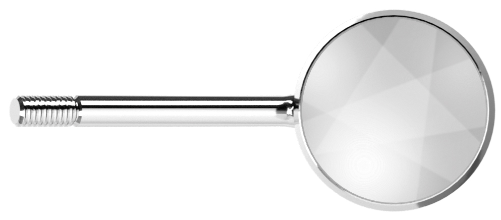Prodont-Holliger SAS Зеркало без ручки, не увеличивающее, родиевое, диаметр 18 мм ( №2 ), 12 штук.