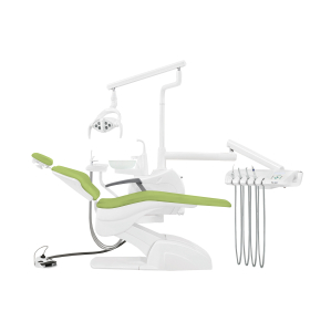 Установка стоматологическая QL2028 (Pragmatic) с нижней подачей с мягкой обивкой цвет МО7 зелёный КОМПЛЕКТ 2 СТУЛА - Fengdan