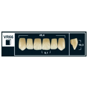 Стоматорг - Зубы Yeti D4 VR66 фронтальный верх (Tribos) 6 шт. 