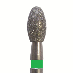 Стоматорг - Бор алмазный 833G 014 FG, зеленый, 5 шт. Форма: яйцо