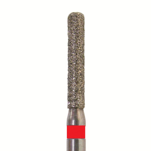 Стоматорг - Бор алмазный 842F 012 FG, красный, 5 шт. Форма: цилиндр с закругленным концом