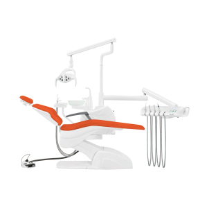 Установка стоматологическая QL2028 (Pragmatic) с нижней подачей со скалером с мягкой обивкой цвет М08 оранжевый КОМПЛЕКТ 2 СТУЛА - Fengdan