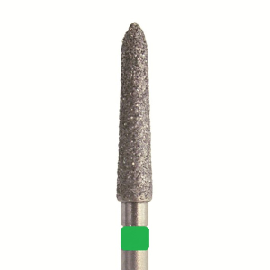 Стоматорг - Бор алмазный 879 021 FG, зеленый, 5 шт. Форма: пуля