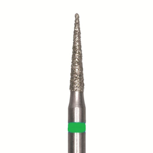 Стоматорг - Бор алмазный SL858G.FG.014, зеленый, 25 шт. Форма: конус с заостренным концом
