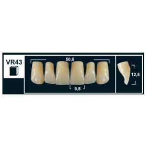 Стоматорг - Зубы Yeti A3,5 VR43 фронтальный верх (Tribos) 6 шт.
